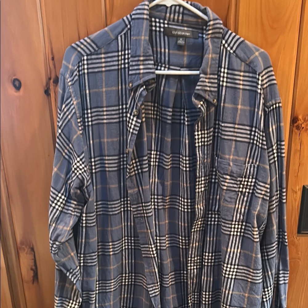 Eddie Bauer Blue and White Plaid Shirt